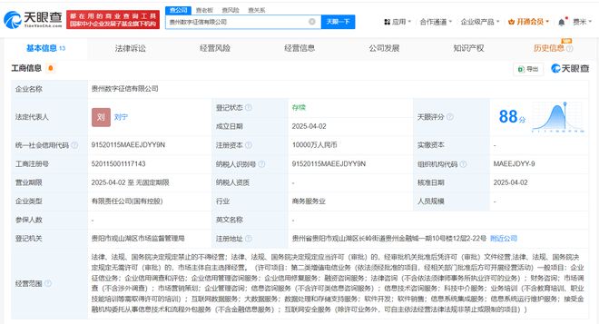 貴州數字征信公司成立，注冊資本1億布局企業信用調查評估